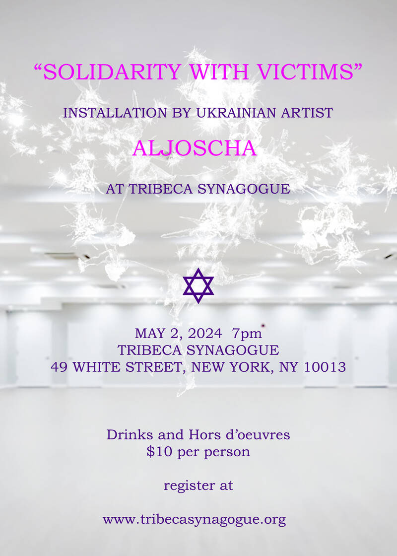 Banner Image for STATEMENT ON THE “SOLIDARITY WITH VICTIMS” INSTALLATION BY UKRAINIAN ARTIST ALJOSCHA AT TRIBECA SYNAGOGUE