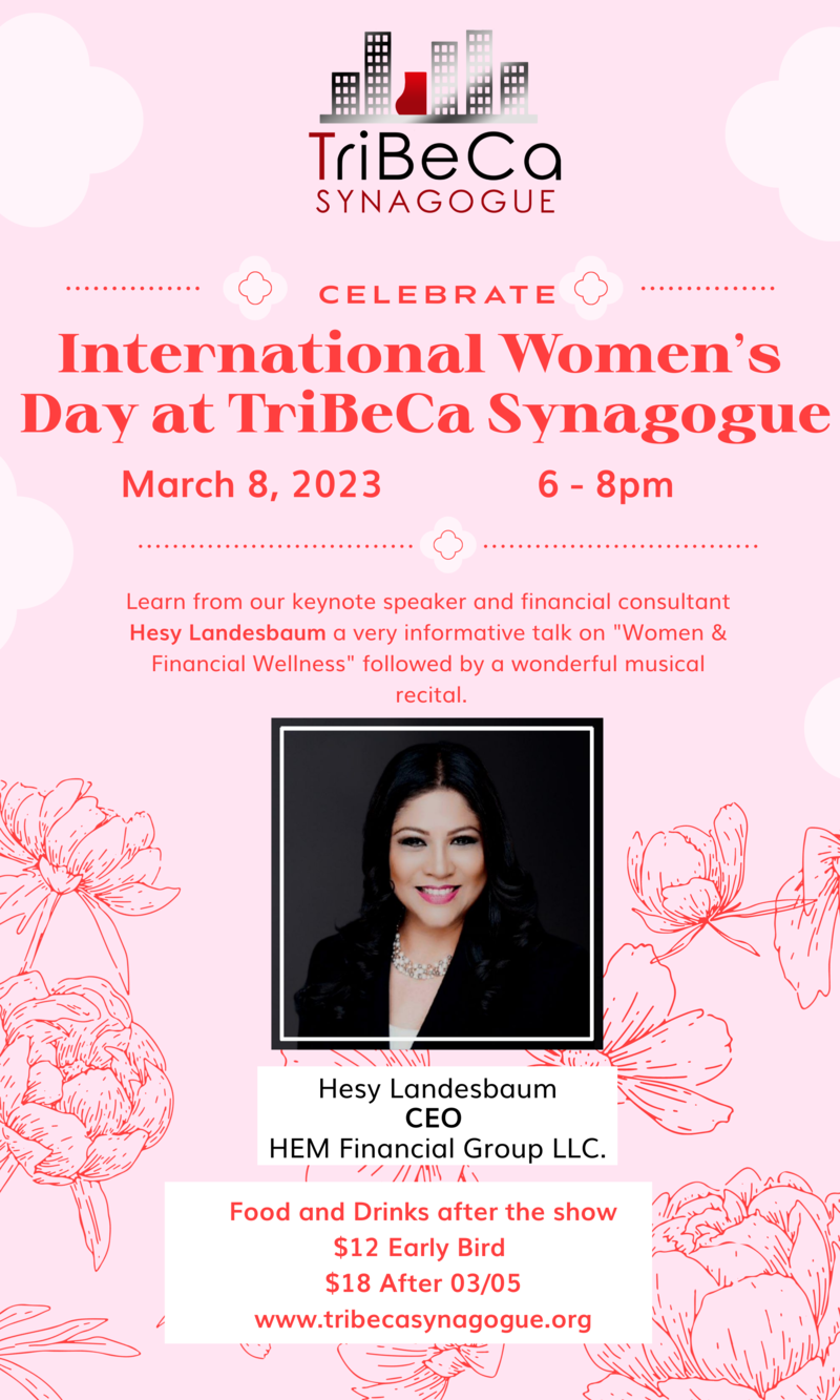 Banner Image for International Women's Day at TriBeCa Synagogue